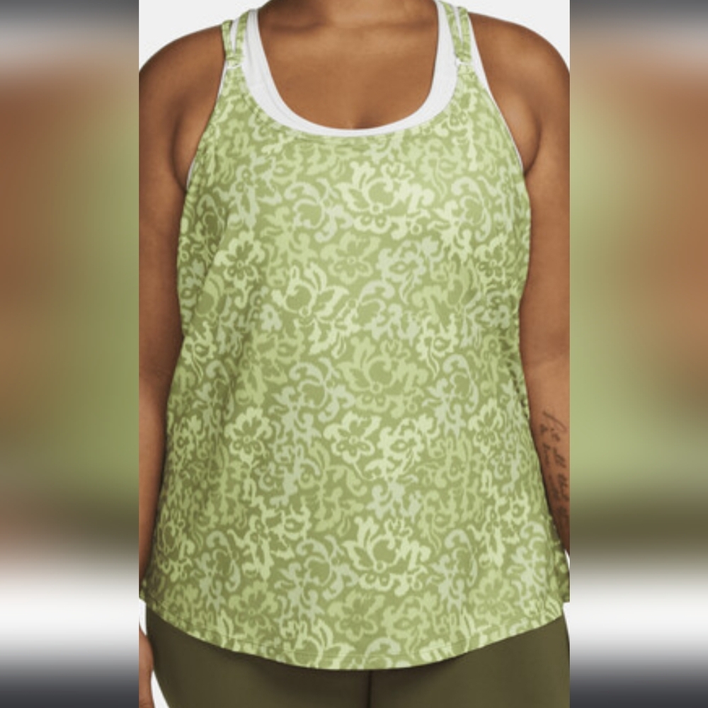 Nike Women's Training Sports Tank Top Plus Size Green 1X